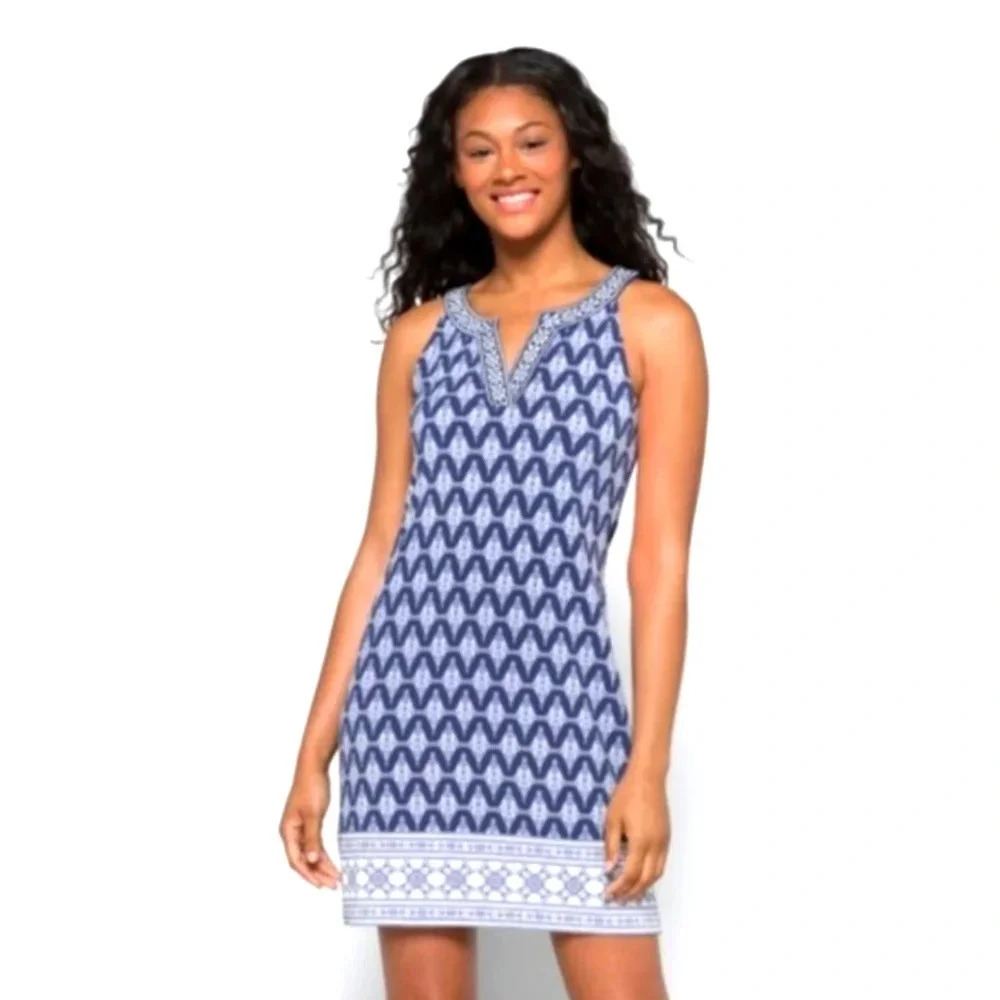 Magnolia Grace Embroidered Trim Knit Dress